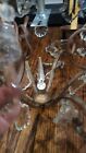 Vintage Victorian Repro Metal Chandelier With Large Crystals 