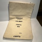 Vintage Us Mint Canvas  50 Cents Coin Bank Bag
