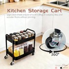 2 Tier Rolling Cart With Wheels For Under Desk Storage   Pantry Room  Large C   