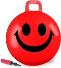 Hopper Ball Inflatable Bouncy Ball With Handle  22 Inch  Red  For Kids And