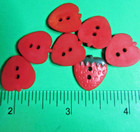  7   Strawberry Garden Fruit Red Plastic 5 8  2-hole Novelty Craft Buttons-e551