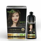 500ml Natural Hair Dye Permanent Instant Hair Dye Shampoo Dark Brown 2pcs