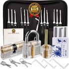 34pcs Pick Set With Clear Lock For Locksmith Practice  Stainless Steel