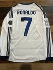 2012 Real Madrid Home Long Sleeve Jersey Size Large  7 Cristiano Ronaldo 