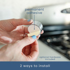 Round Adhesive Push Towel Hooks For Kitchen  Hand And Dish Towels  Grey  4 Pack