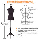 Black Female Mannequin Torso Dress Form Body Colthing Display W  Tripod Stand