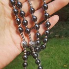 Linzengyo Hematite Rosary Beads Catholic For Women And 18 9in  Black