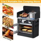 Outdoor Propane Oven Portable Camping Stove With Piezo Lgniter With Wind Panel