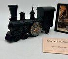 Vintage 1980 90s  Talking Train Locomotive Train Alarm Clock Black New  Works 