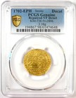 1702 Germany Saxony Gold Ducat Km-736 - Certified Pcgs Vf Detail - Rare 