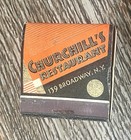 Vintage Feature Matchbook Churchill   s Restaurant 139 Broadway New York Nyc Full