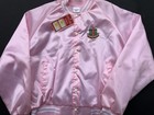 Vintage New Alpha Kappa Alpha Sorority Pink Satin Bomber Jacket  Size Xxl Nwt