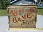 Antique Large Game Fine Cut Tobacco Tin Jno  J  Bagley  Mercantile Display