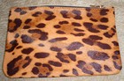 New Ipsy Glam Bag  bag Only  Animal Print With Orange Stripe 7  X 5 