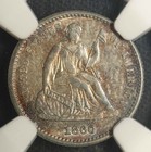 1860 Ngc Au-58 Liberty Seated Half Dime