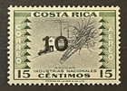 Travelstamps  Costa Rica Air Mail Surcharge Stamps 10c On 15c Sc  c334 - Mnh Og