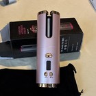 Cordless Automatic 1in Ceramic Hair Curler  Digital Display  Pink Hc-998