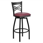 Home Square Hercules 32  Swivel Metal Bar Stool In Burgundy black - Set Of 2