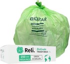 Biodegradable 33 Gallon Trash Bags   250 Count Bulk   Astm D6954   Green   Ec   