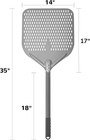 14  X 17  Perforated Pizza Peel 35 Inch Overall  Rectangular Aluminum Pizza Turn