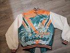 Vintage 1990s Chalk Line Miami Dolphins All Over Print Bomber Jacket White M