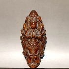 Chinese Wood Carving Deep Relief Statue Kwan Yin Thousand-hand Bodhisattva Quan