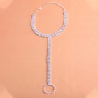 Bohemian Toe Rings Stretch Anklets Women Mittens Rhinestone Ankle Bracelets