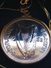 Silver 1933 Irish 1 2 Crown Gold Filled  925 Pendant 18  18kgf Chain  Box   Coa