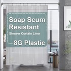 Amazerbath Plastic Shower Curtain Liner  60 X 72 Inches Eva 8g Heavy Duty Clear