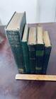 Lot Of 5 Antique Decorative Dark Green Books Staging Decor Gold Spines Kipling
