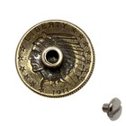 Antique Gold Five Dollars Reproduction Coin Concho Size 7 8  -tail Screw Back