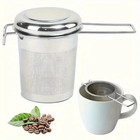 1 Pc Stainless Steel Tea Infuser With Lid Folding Handle Loose Leaf Strainer
