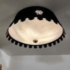 Vintage 14  Ceiling Light Lamp Glass Fixture Atomic Mid-century Modern Sputnik 