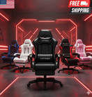 Ergonomic Reclining Gaming Chair W  Footrest Racing Style Office Computer Seat