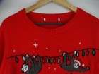 Merry Slothmas Christmas Sweater Womens Size Xl Red Sloth Ugly Christmas Top