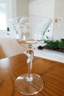6 Vintage Floral Etched Cocktail Glasses