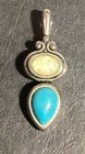 Vintage Sterling Silver And Turquoise Pendant