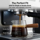 Transparent 6 Oz Espresso Cups With Wood Handle Coffee Shot Glass
