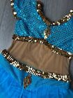 Girls Costume Genie Harem Sequin Belly Dance Outfit Beaded Sequins Kids Child 2t