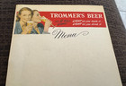 B  Vintage Trommer s Beer Paper Menu Insert Sheet Trommer Brg Brooklyn Ny Orange