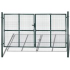 Double Door Fence Gate 118 1x59 1  Powder-coated Steel Vidaxl