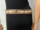 Vintage Leather Beaded Belt Thunderbird Western Native American Style