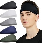 5 Pack Sports Headbands For Men   Women  Moisture Wicking Workout Sweatbands Us