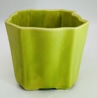 Retro Green Pottery Planter Usa 3424f Signed Fluted Small Ceramic 3 3 4   h  5   w 