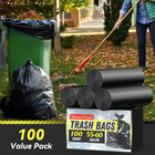 100 Count 55-60 Gallon Trash Bags  Sturdy   Tear-resistant Commercial Can Liners