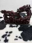 Vintage Traditional Chinese Feng Shui Dragon Statue Good Luck Red Resin Figure