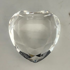 Rosenthal Crystal Faceted Heart Paperweight Germany Small Chips Clear Decor