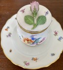 Antique Meissen Porcelain Jam Condiment Jar Flowers   Insects Beauty   