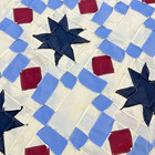 Handmade Navy Star   Irish Chain Queen Size Cotton Patchwork Quilt Top topper