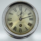 Small Chelsea Ships Deck Clock 4  T e Dickinson Retailer Buffalo Ny Antique Vtg